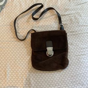 Brown suede crossbody